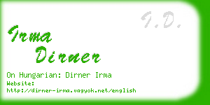 irma dirner business card